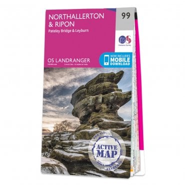 Ordnance Survey Landranger Active map 99 - Northallerton & Ripon (Waterproof)