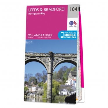 Ordnance Survey Landranger map 104 - Leeds & Bradford