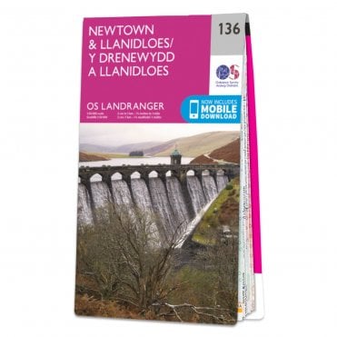 Ordnance Survey Landranger map 136 - Newtown & Llanidloes