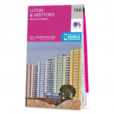 Ordnance Survey Landranger map 166 - Luton & Hertford