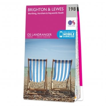 Ordnance Survey Landranger map 198 - Brighton & Lewes