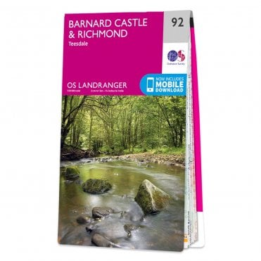 Ordnance Survey Landranger map 92 - Barnard Castle & Richmond
