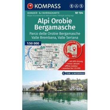 Orobie Alps, Bergamasque Alps | Kompass hiking map 104