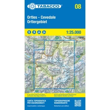 Ortles / Cevedale / Ortlergebiet | Tabacco, map 08