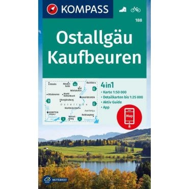 Ostallgau, Kaufbeuren | Kompass hiking map 188
