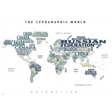 Graphic Map World - colours, white background