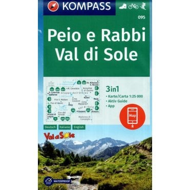 Peio and Rabbi, Val di Sole | Kompass hiking map 095