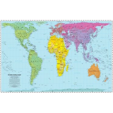 Peters Projection World Map (Folded)