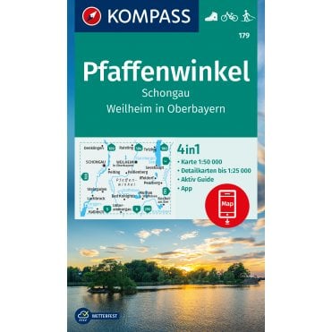 Pfaffenwinkel, Schongau, Weilheim in Oberbayern | Kompass hiking map 179