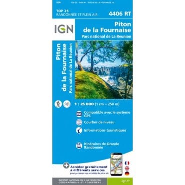 Piton de la Fournaise (Réunion Island) - IGN map 4406 RT
