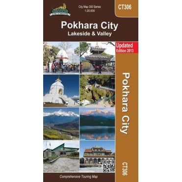 Pokhara City - Lake Side & Valley Street Map. Nepa Map CT306