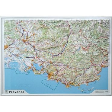 Provence 3D relief Wall map