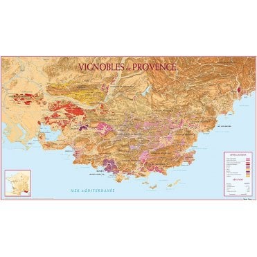 Provence Region Wine Paper Wall Map 9909