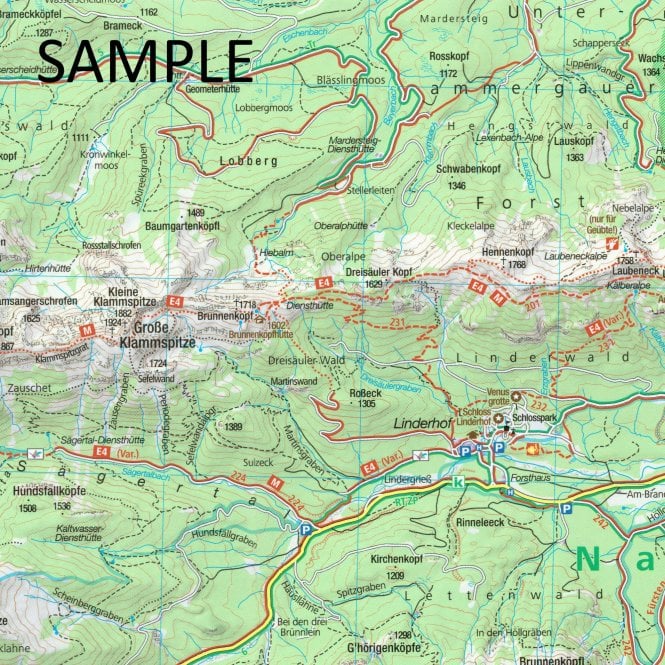Puster Valley Map Italy Kompass Walking & Hiking Maps