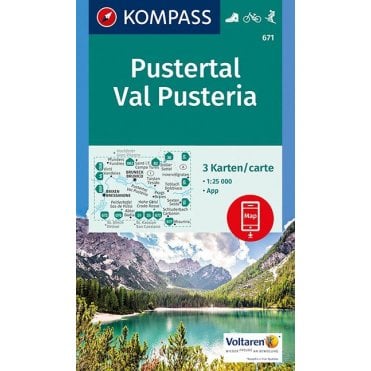 Puster Valley, Val Pusteria (3 map set) | Kompass hiking map 671