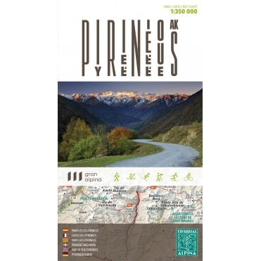 Pyrenees 1:350,000 Tourist map
