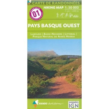 Pyrenees Map: 01 Pays Basque Ouest - Labourd & Basse-Navarre