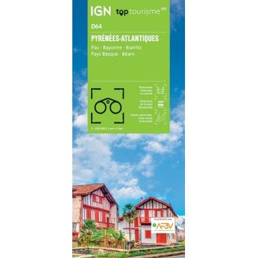 Pyrénées-Atlantiques / Pau Bayonne Biarritz Pays Basque - IGN TOP100 map D64