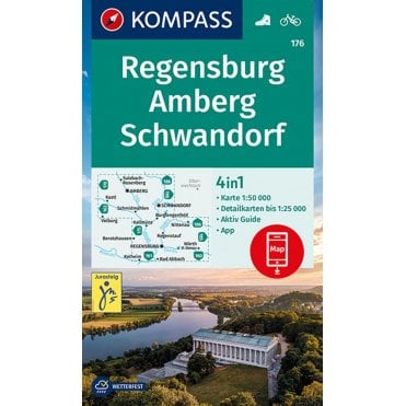 Regensburg, Amberg, Schwandorf | Kompass hiking map 176