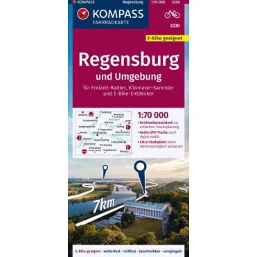 Regensburg and surrounding area | Kompass cycling map 3330