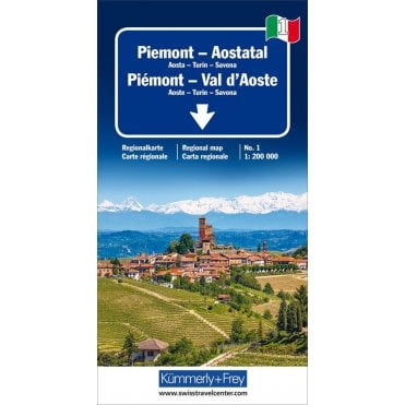 Regional road map of Italy 1: Aosta Valley / Piedmont