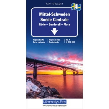 Regional road map of Sweden 4: (Central) Gavle: Sundsvall - Mora