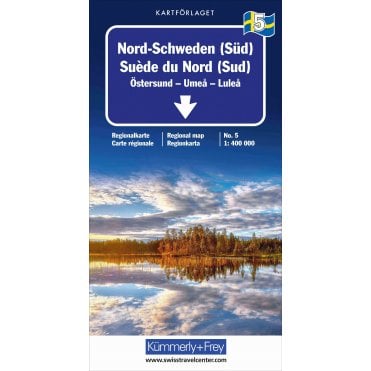 Regional road map of Sweden 5: (South) Ostersund: Umea - Lulea