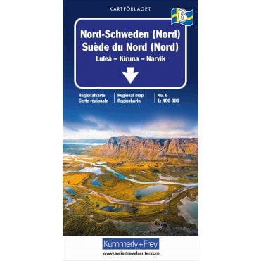 Regional road map of Sweden 6: (North) Lulea: Kiruna - Narvik