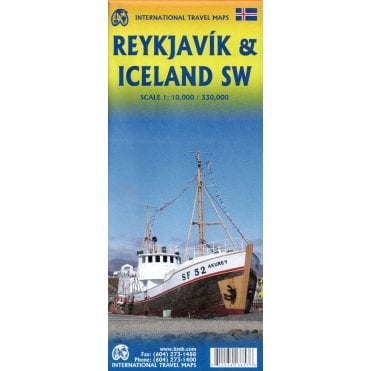 Reykjavik / Iceland Southwest Travel Map
