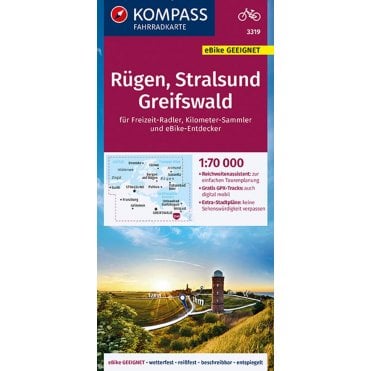 Rugen, Stralsund, Greifswald | Kompass cycling map 3319