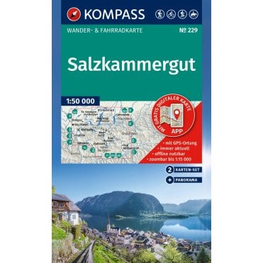 Salzkammergut (2 map set) | Kompass hiking map 229