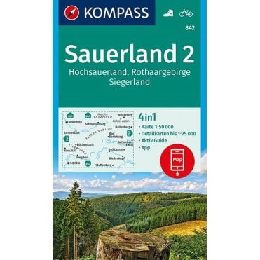 Sauerland 2: Sauerland, Rothaargebirge, Siegerland | Kompass hiking map 842