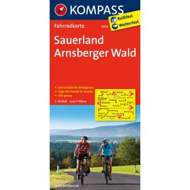 Sauerland, Arnsberg Forest | Kompass cycling map 3054