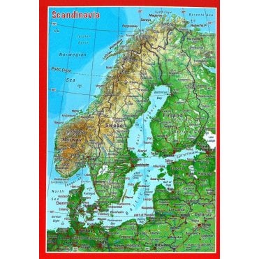 Scandinavia Relief Postcard