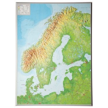 Scandinavia Relief Wall Map (unframed)