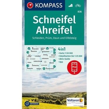 Schneifel, Ahreifel, Schleiden, Prum, down, Eifelsteig | Kompass hiking map 836