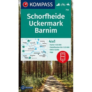 Schorfheide, Uckermark, Barnim | Kompass hiking map 744