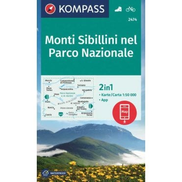 Sibillini nel Parco Nazionale | Kompass hiking map 2474