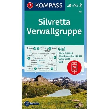 Silvretta, Verwall | Kompass hiking map 41