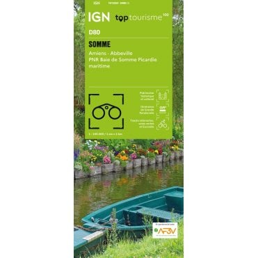 Somme Amiens Abbeville PNR Baie de Somme Picardie - IGN TOP100 map D80