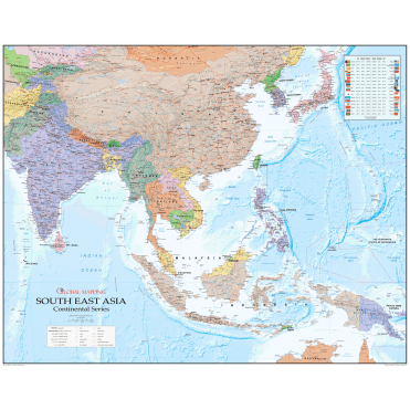 South East Asia Political Paper Wall Map