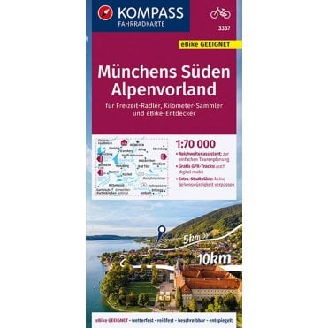 South Munich, foothills | Kompass cycling map 3337