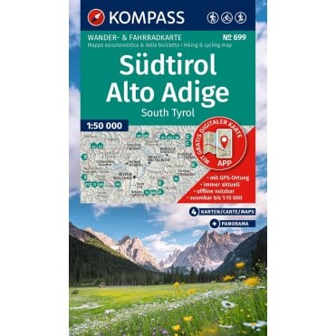 South Tyrol, Alto Adige (4 map set) | Kompass hiking map 699