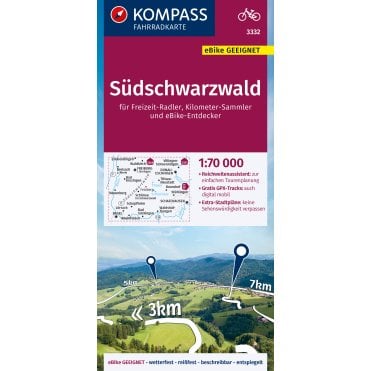 Southern Black Forest | Kompass cycling map 3332