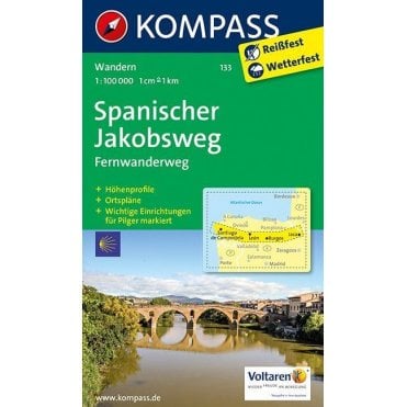 Spanish Way of St. James | Kompass hiking map 133