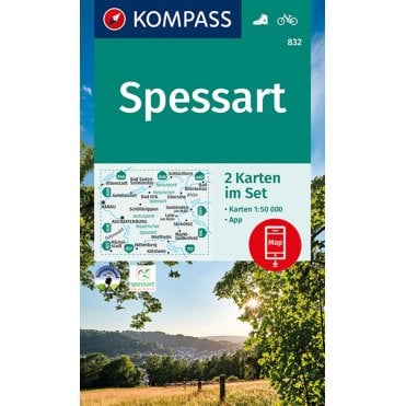 Spessart (2 map set) | Kompass hiking map 832