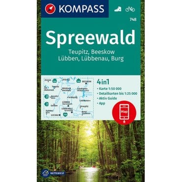 Spreewald, Teupitz, Beeskow Lubben, Lubbenau, Burg | Kompass hiking map 748