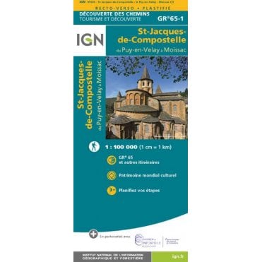 St-Jacques-de-Compostelle / Puy-en-Velay - Moissac GR65-1 - IGN map 89020