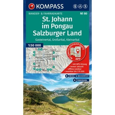 St. Johann im Pongau, Salzburg | Kompass hiking map 80