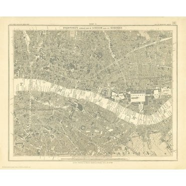 Stanford's Library Map of London Sheet 11 Black and White (1